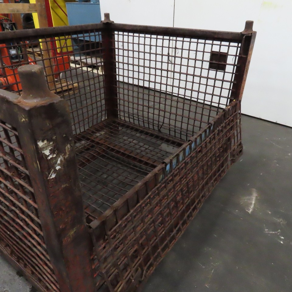 54" x 50" x 40" T Stackable Steel Wire Drop Down Access Rigid Storage Basket