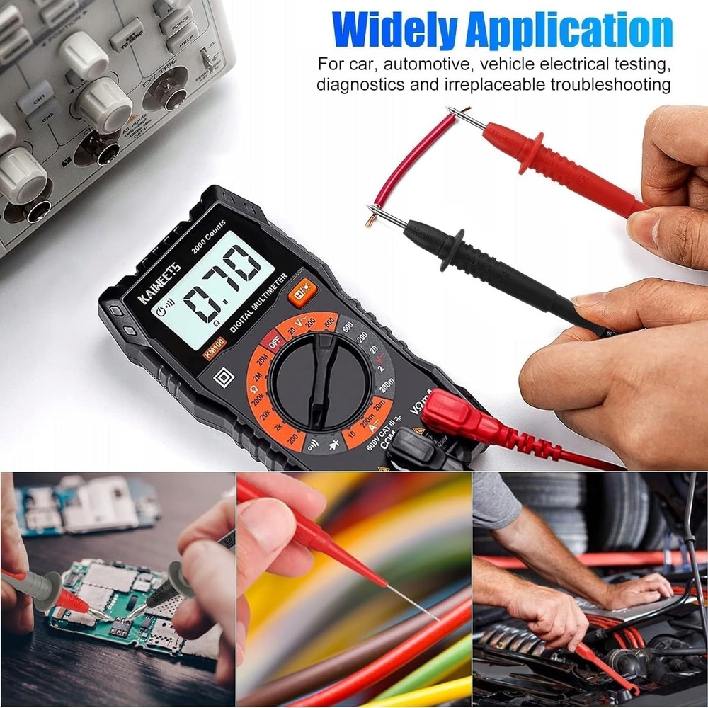 25PCS Silicone Multimeter Leads Kit: Replaceable Wire Piercing Probes, Hook...