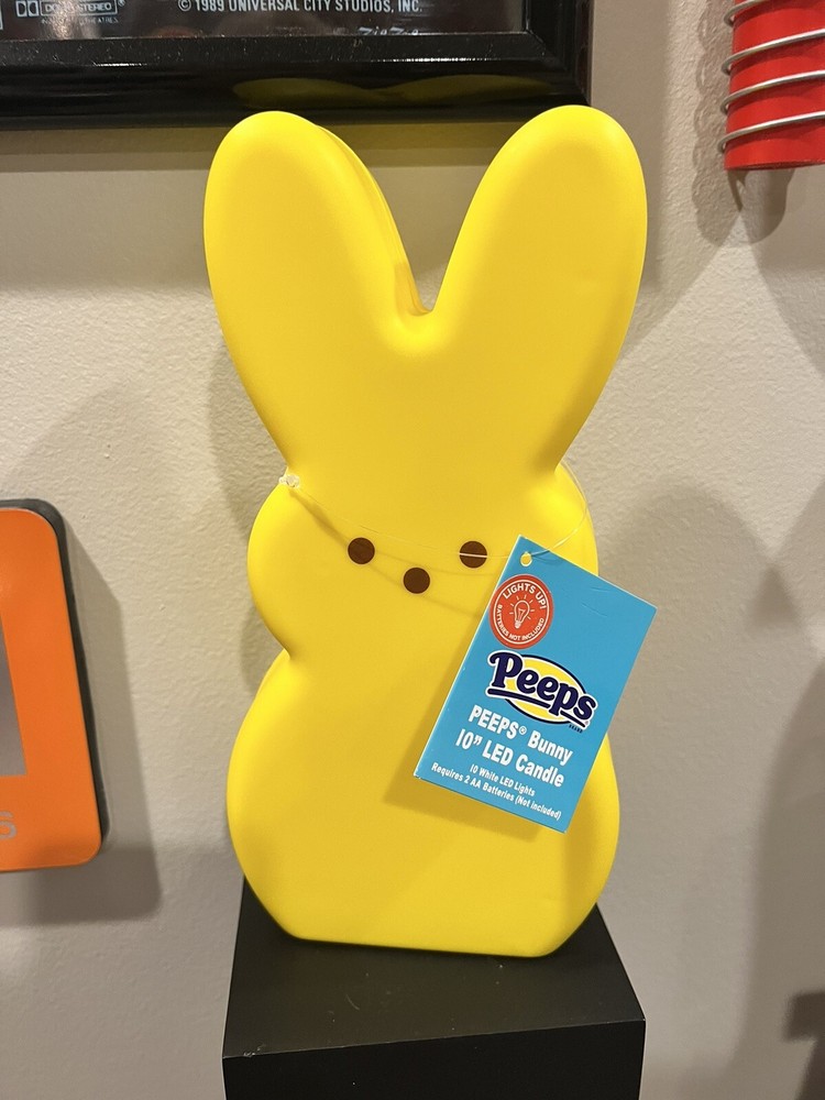 NEW Peeps Yellow Easter Bunny LED Light\Candle - 10” Tall