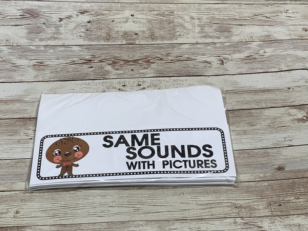 Gingerbread Boy - Themed Learning Centers -Same Sound w/ pictures Laminated