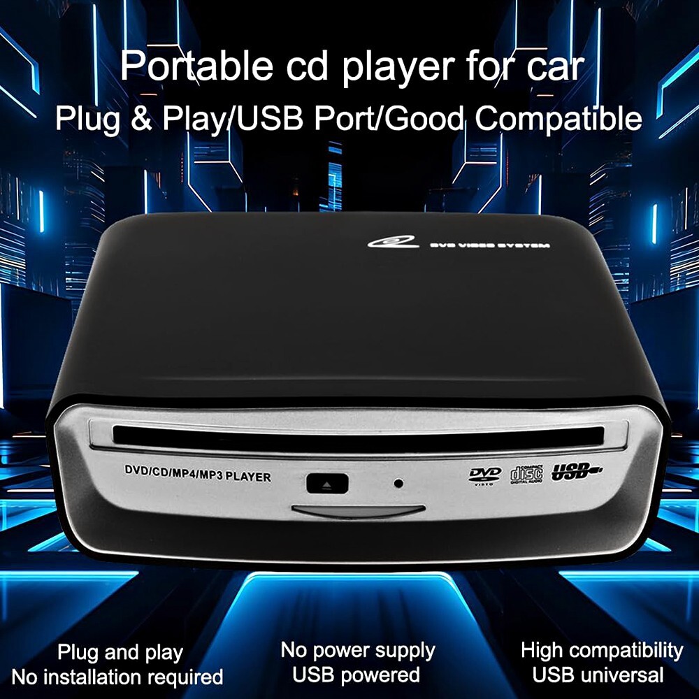 USB EXTERNAL CAR UNIVERSAL CD PLAYER USB CONNECTION PORTABLE CD PLAYER ANDROID