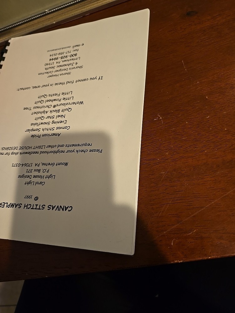 Light House Designs CANVAS STITCH SAMPLER II Needlepoint Pattern Booklet 1997