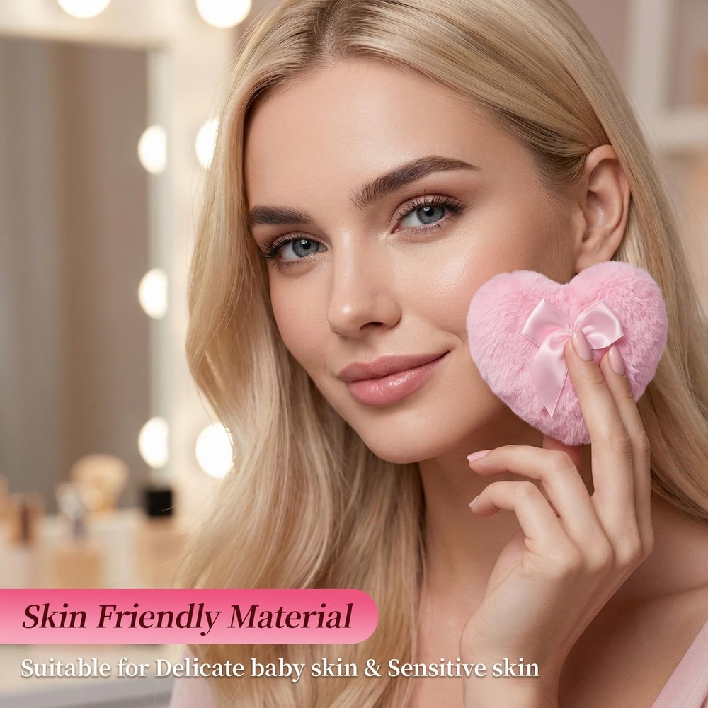 Soft Washable Velour Puff Container for Wet/Dry Makeup Application