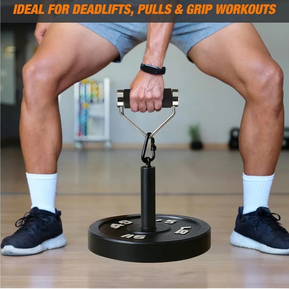 Rotating Deadlift Handle 2.5" Weightlifting Gripper Grip Strength Rolling Handle