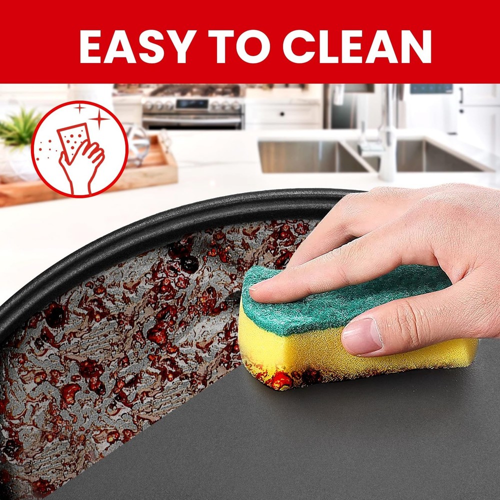 GGC Cast Iron Pizza Pan for Baking, 14" Round Griddle Pans Make Different Dis...