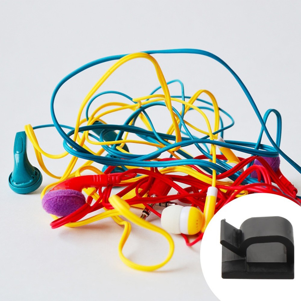100 Pcs Self-adhesive Cable Wire Clips Practical Wire Buckle Management Clamps