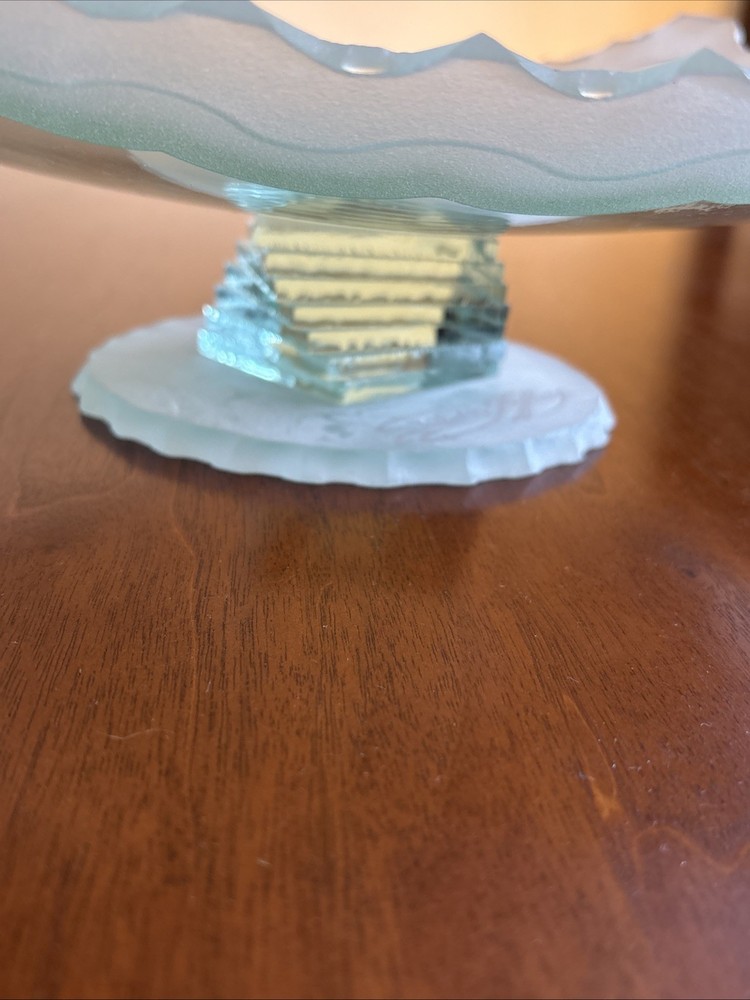 STUDIO JEFFREY SIGNED CURVED TRAY ART GLASS