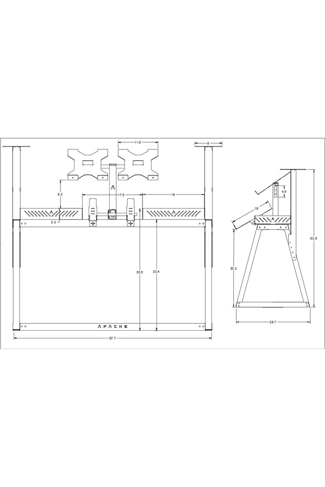 Apache DJ Booth for Pioneer CDJ, DJM, Xone, Technics