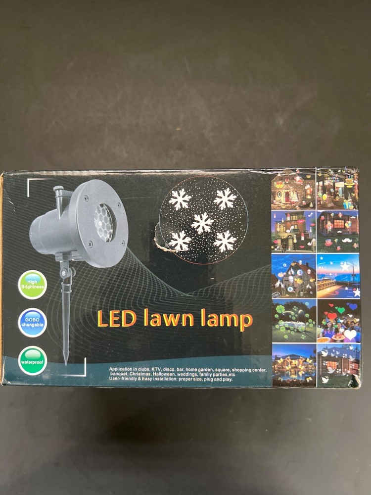 Outdoor LED Lawn Lamp With Interchangeable Light Patterns  Waterproof & Energy E