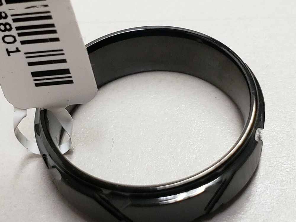 Cobalt Black Etched V Design Band, 8MM
