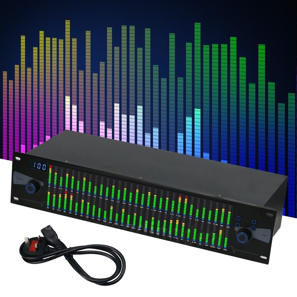 Professional Dual 31-Band Graphic Equalizer Digital Equalizer Spectrum Display