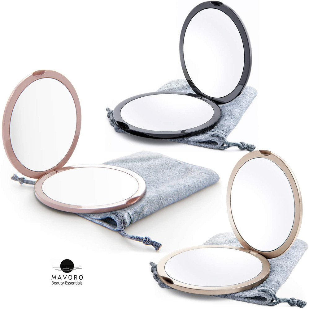 Magnifying Compact Mirror | 1X/10X Magnification | 4" Small Pocket Purse Double