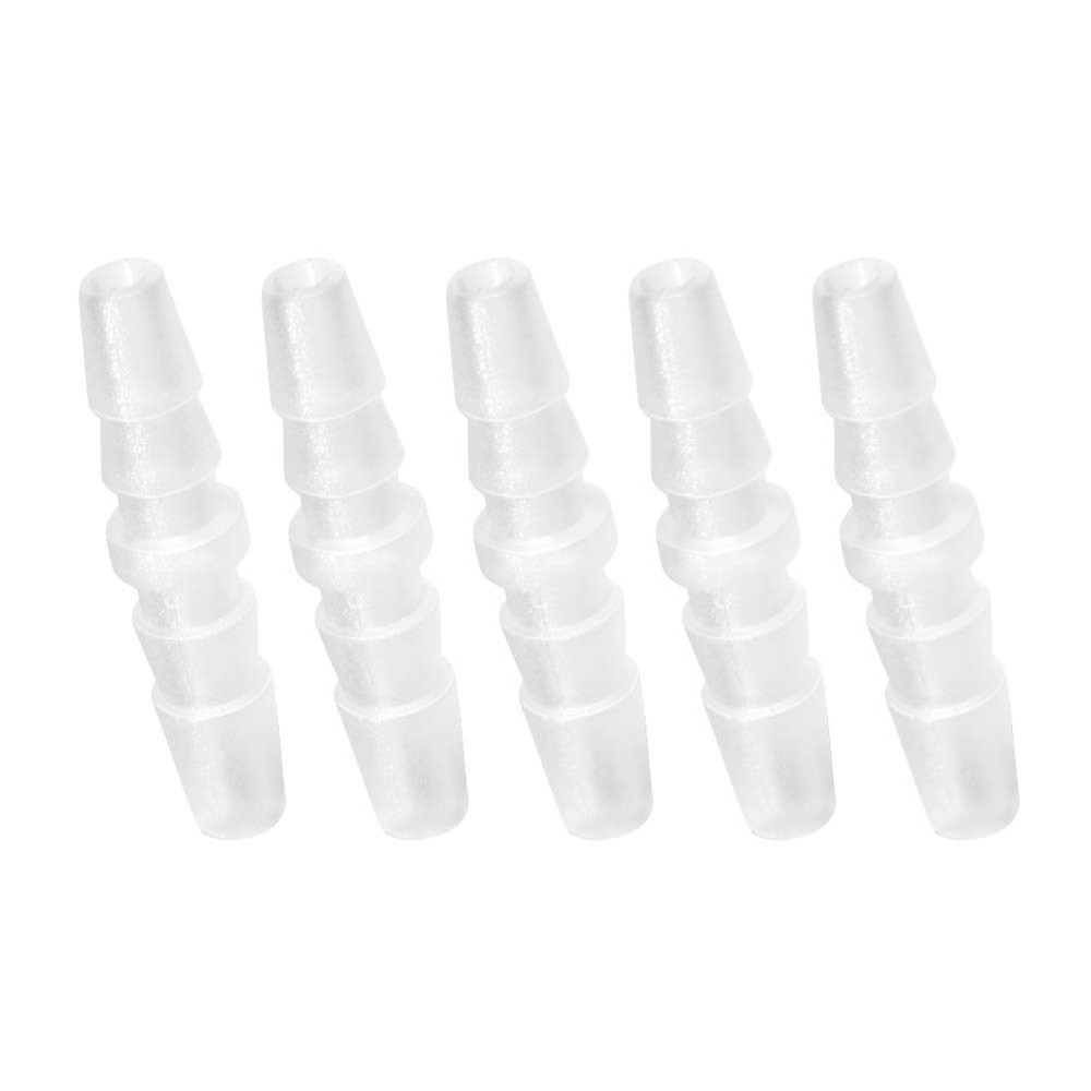 Quickun Plastic Hose Barb Fitting, 1/4" x Barbed Splicer 1/4, White