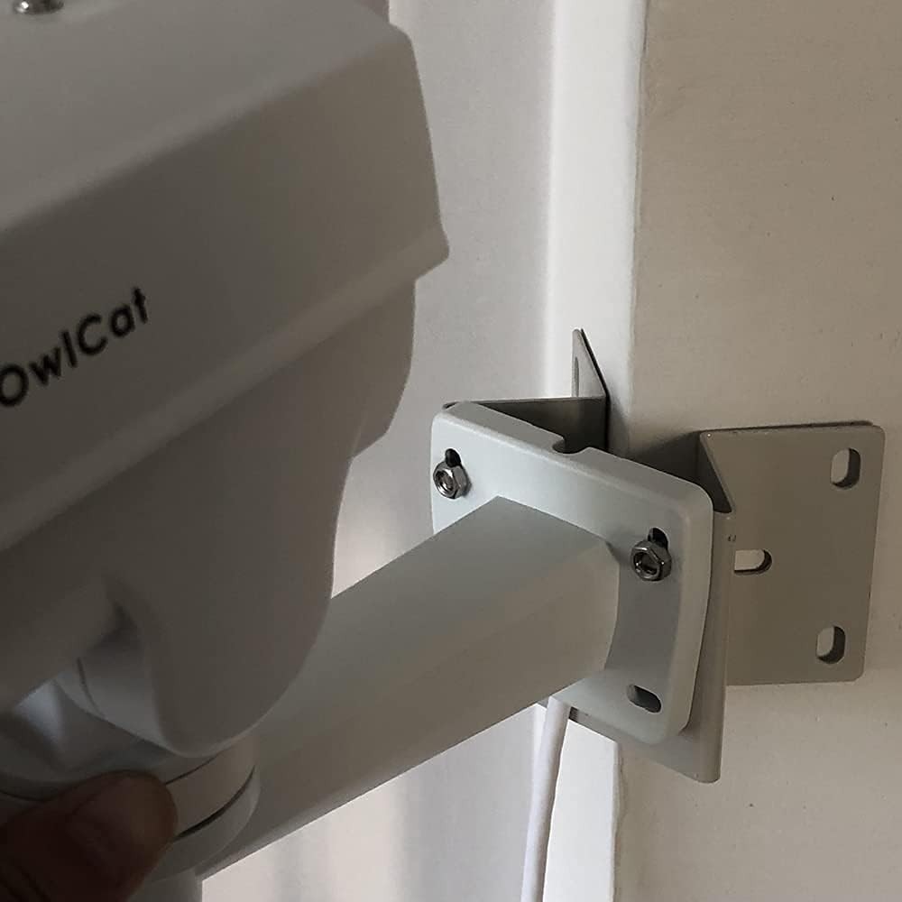 Rust-Proof White Metal Right Angle Bracket for Exterior CCTV Installation