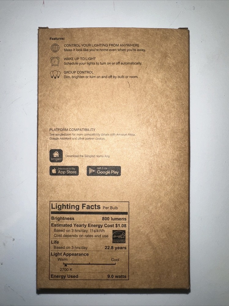 Sengled Element Plus A19 Programmable LED Smart Bulb - 4 pack