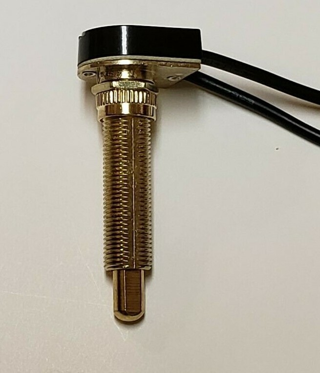 PUSH BUTTON ON-OFF BRASS PLATED CANOPY SWITCH SINGLE POLE 1 1/8" SHANK NEW 791G