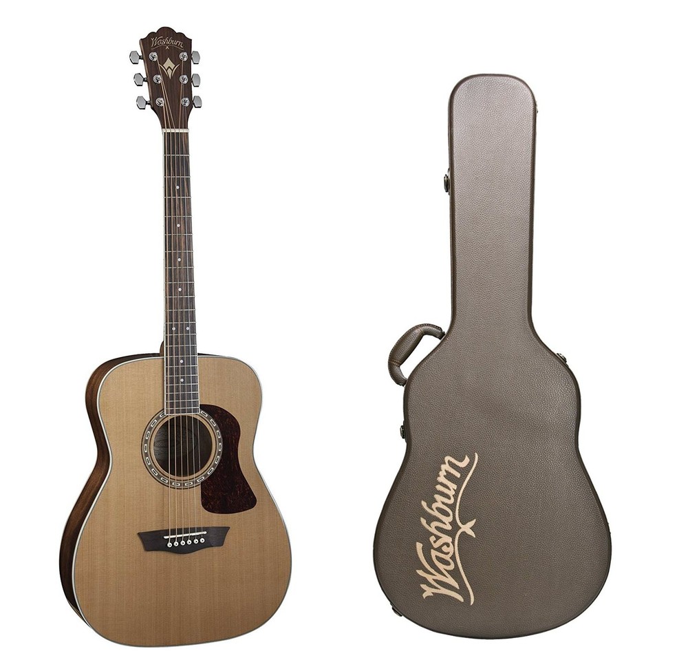 Washburn Heritage  Acoustic Folk Guitar - Solid Red Cedar Top + Case