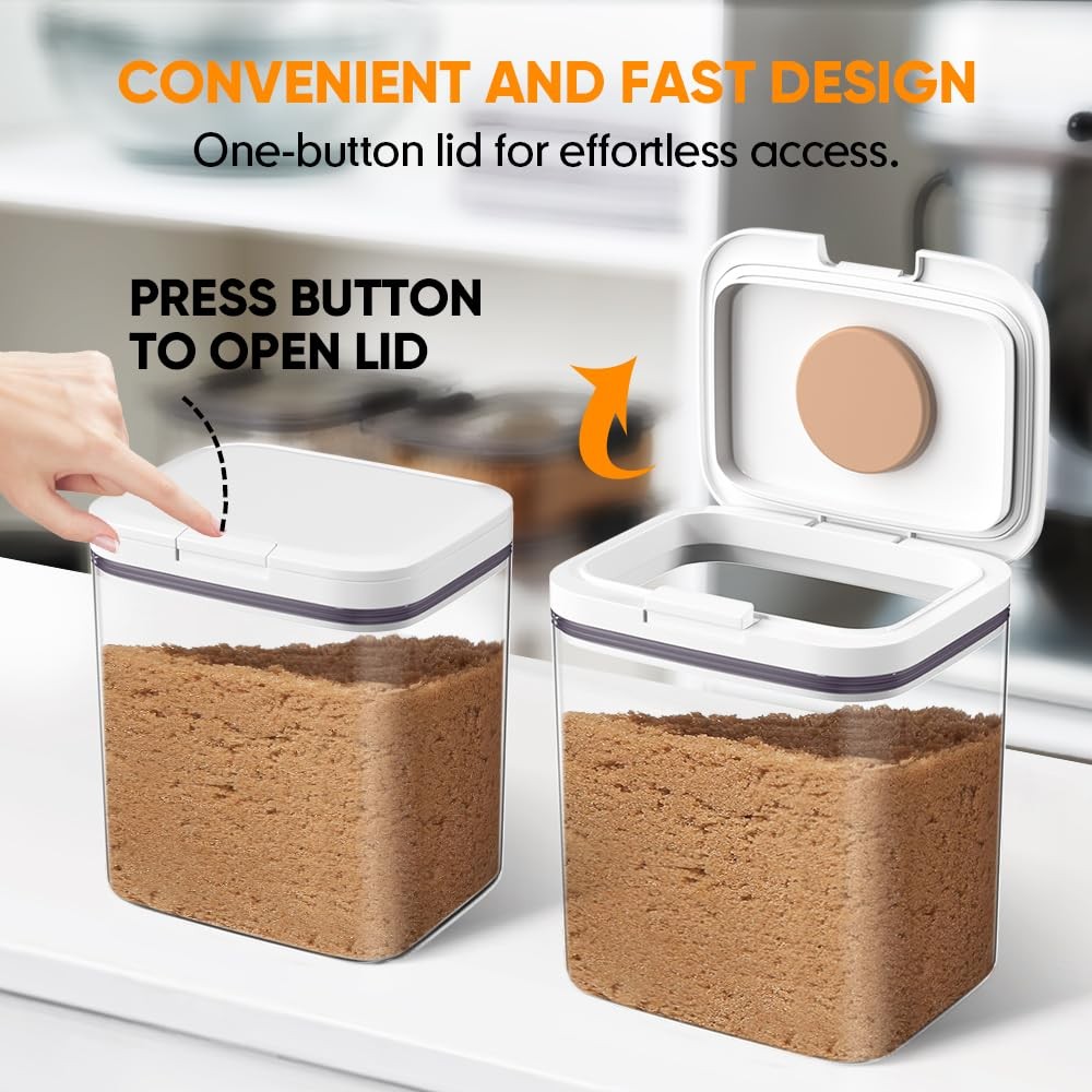 Brown Sugar Container Airtight, 2 Quart Brown Sugar Keeper Storage Container ...