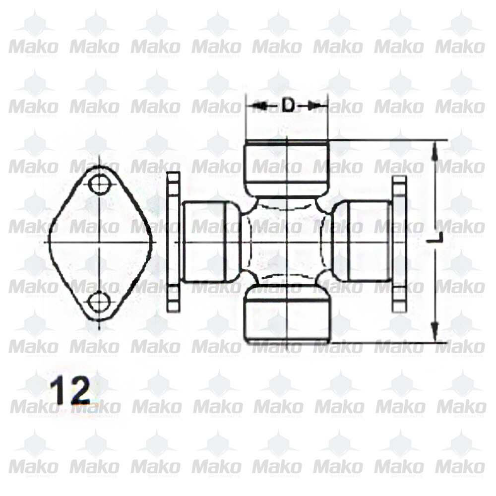 SPICER 25-676X Half Round Combination Greasable Universal Joint 1810 Series