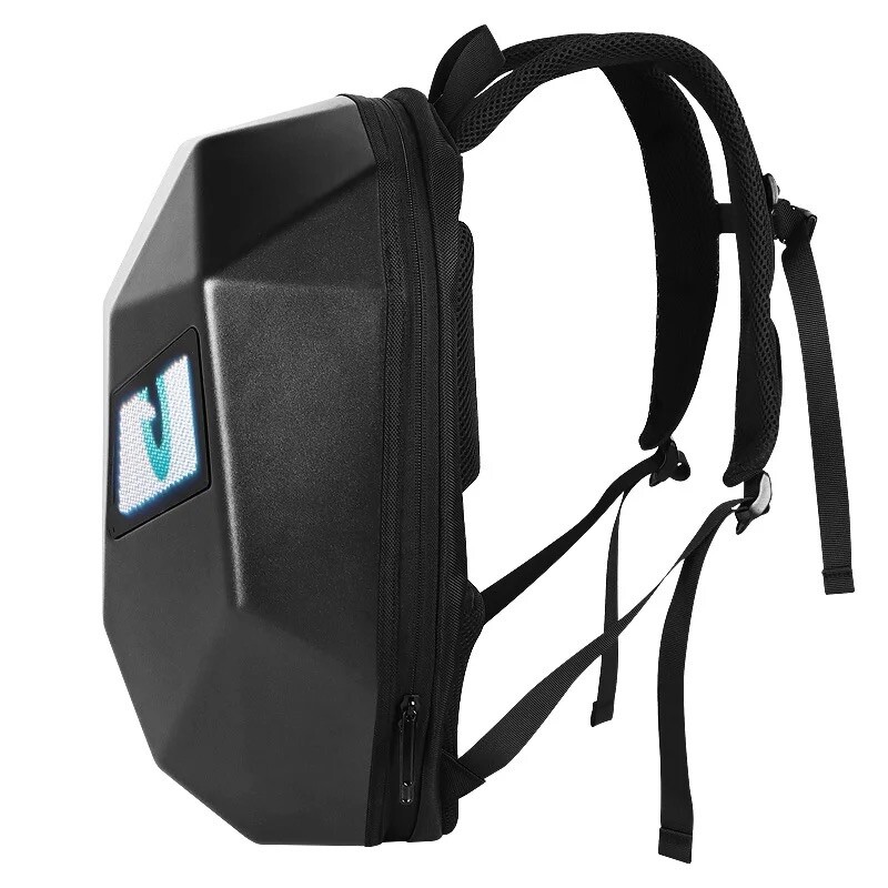 Iron Man Backpack Motorcycle Helmet Bag Waterproof LED Digital Light Hard Shell