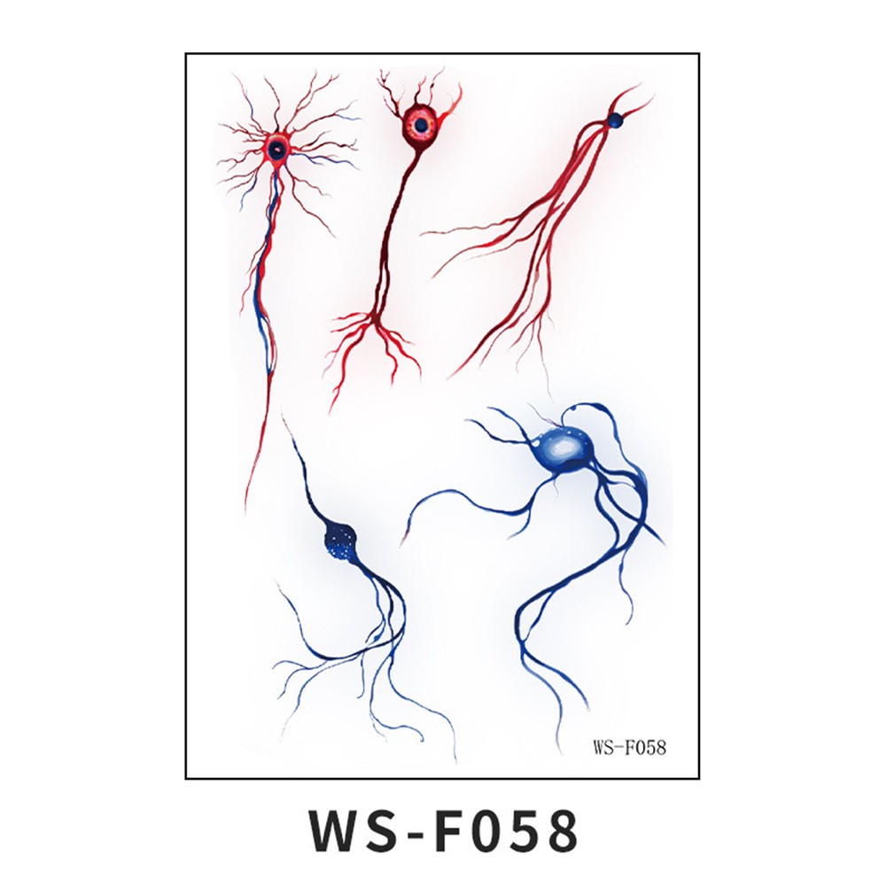10Pcs Waterproof Realistic Simulation Vascular Cell Temporary Tattoos Stickers