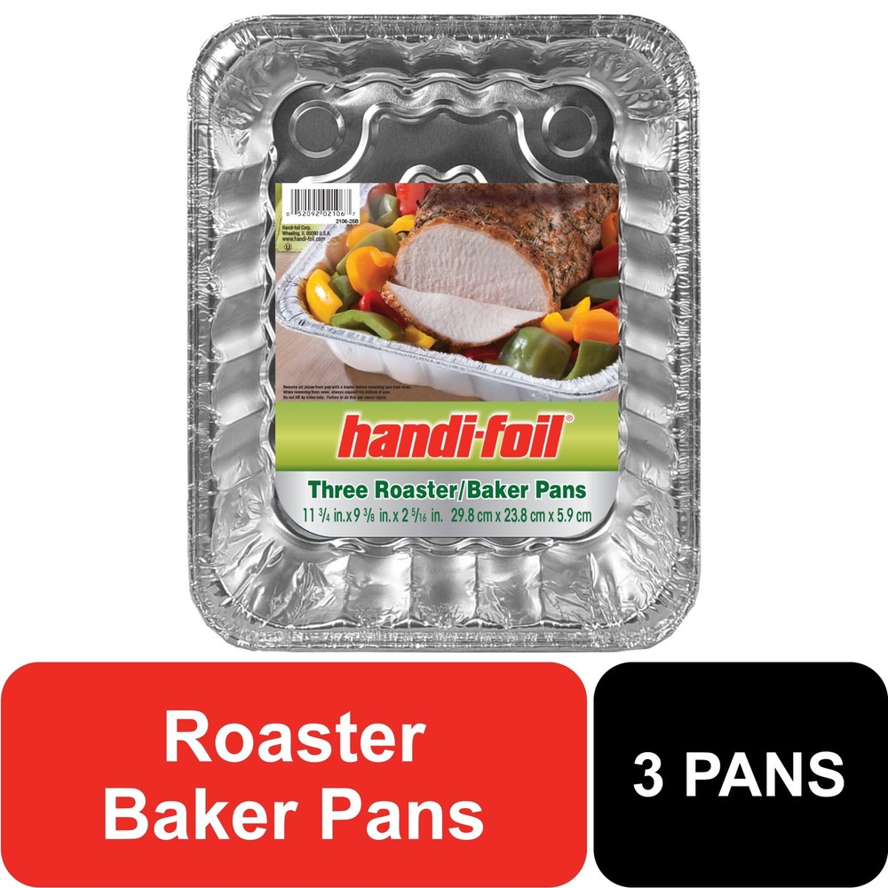 (3 pack) Aluminum Foil Rectangular Pans, 3 Count 11.75" x 9.38" x 2.31"