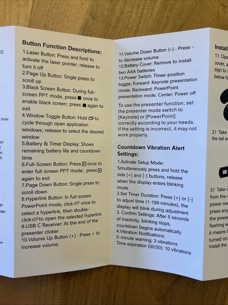 Wireless Presenter, Hyperlink Volume Control Presentation Clicker RF