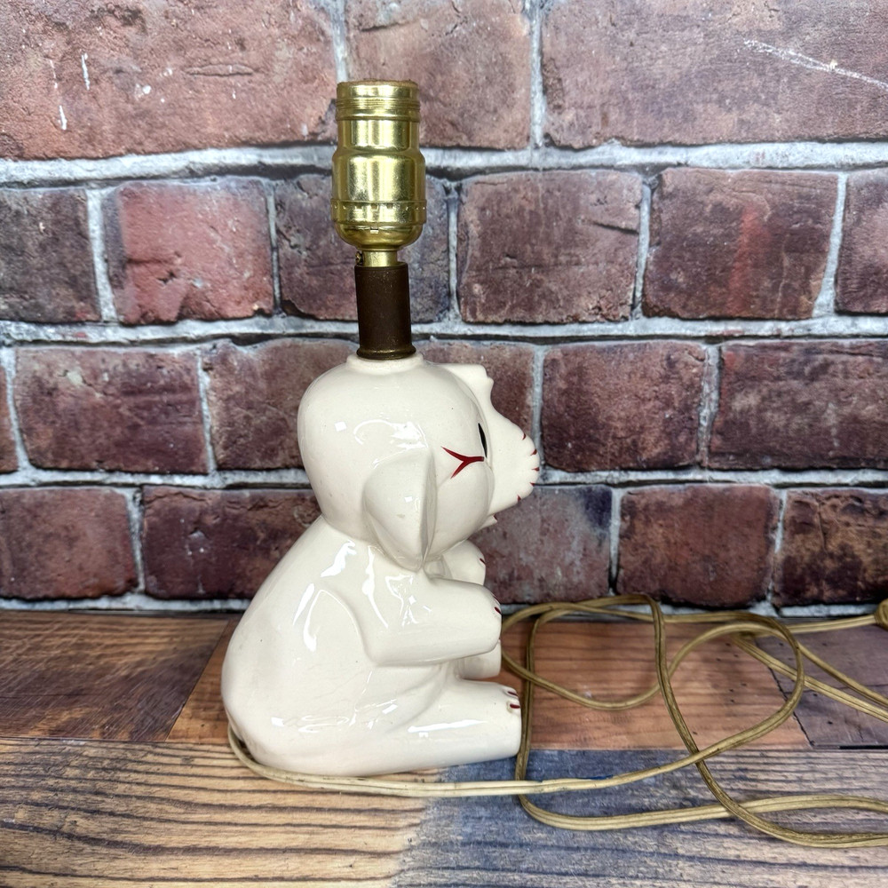 Vintage Totline Ceramic Elephant table Lamp 1940's-1950's Working! Pull Chain