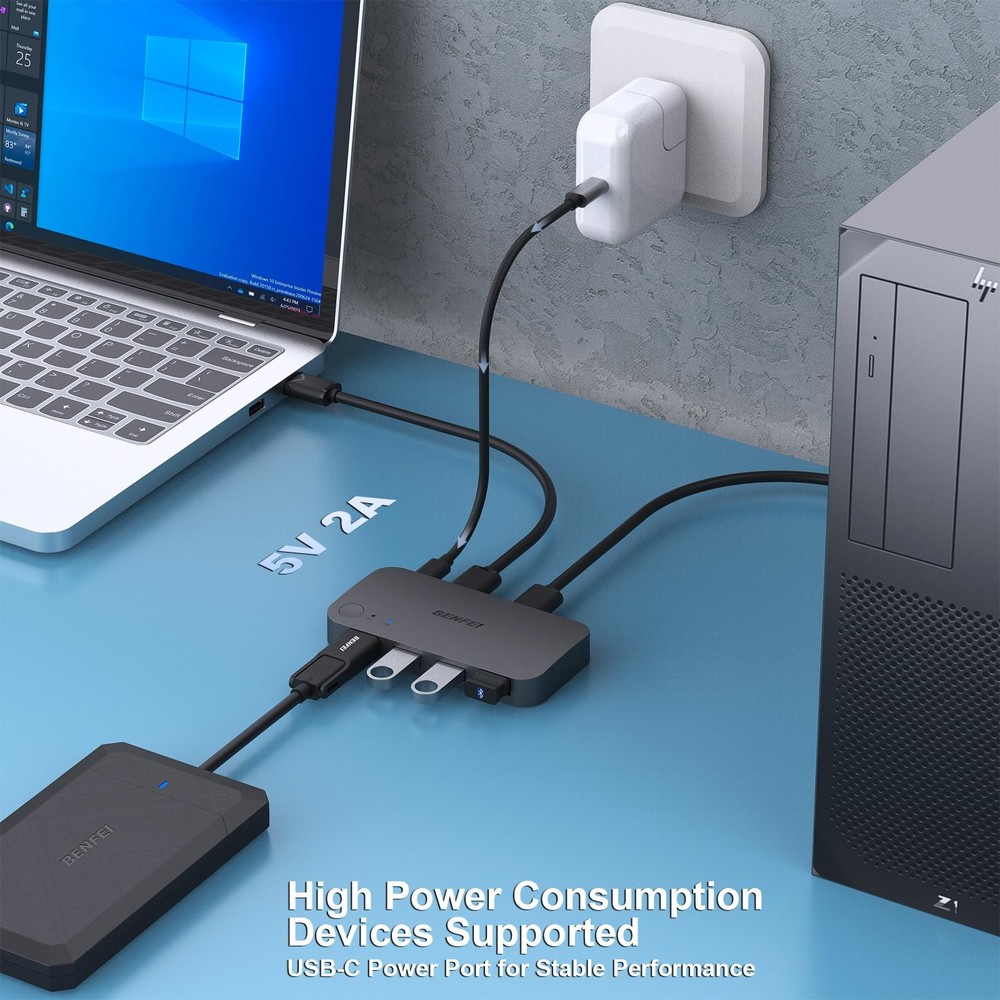 BENFEI USB 3.0 Switch, Switch 2 Computers Share 4 for PC, Black