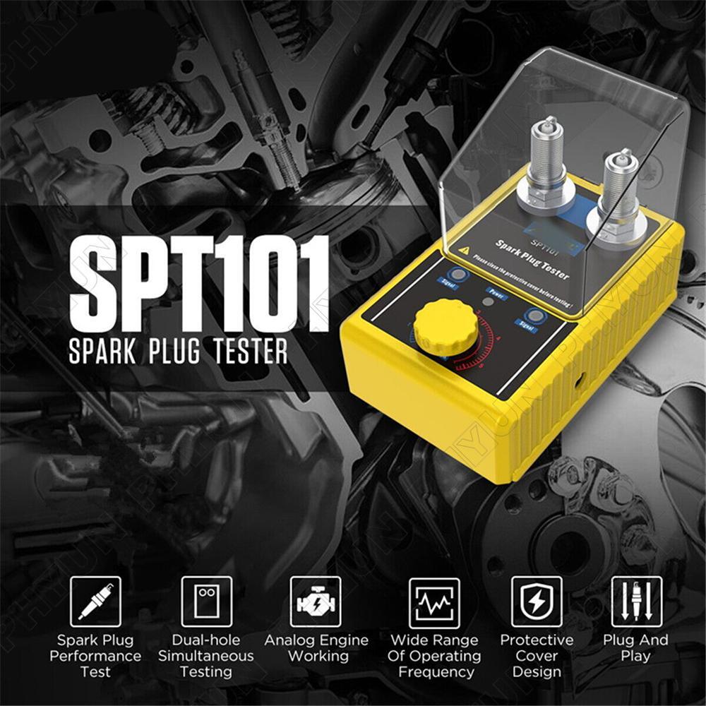 Spark Plug Tester Dual Hole Diagnostic Tool 12V Car Gasoline Ignition Analyzer