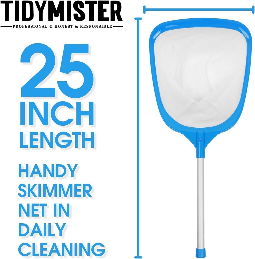 Pool Leaf Skimmer Net Fine Mesh Aluminum Frame Cleaning Tool