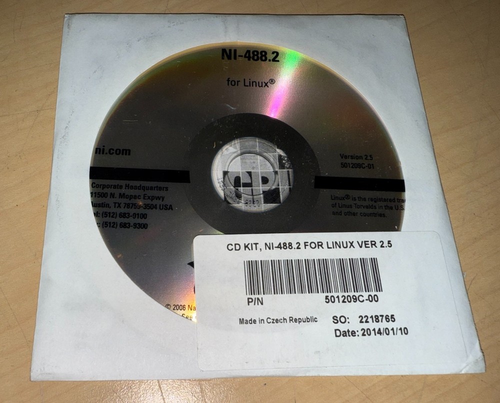 National Instruments CD-ROM Kit NI-488.2 for Linux Version 2.5 Software