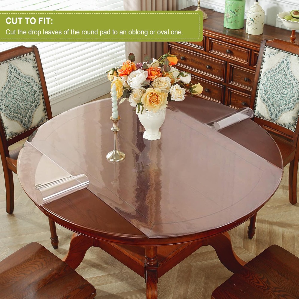 OstepDecor Round Clear Table Protector 48 Inch Thick 48" (Round),