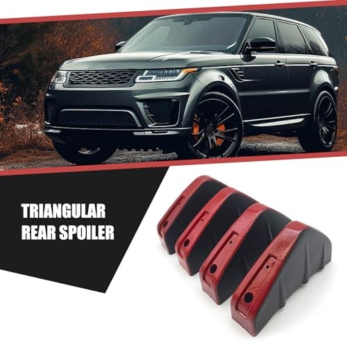 Car Lower Bumper Lip Diffuser, 4.9" x 2.5" Spoiler Fin 4 PCS Red & Black
