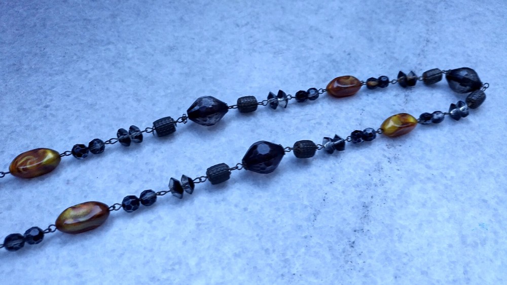 Long vintage plastic necklace