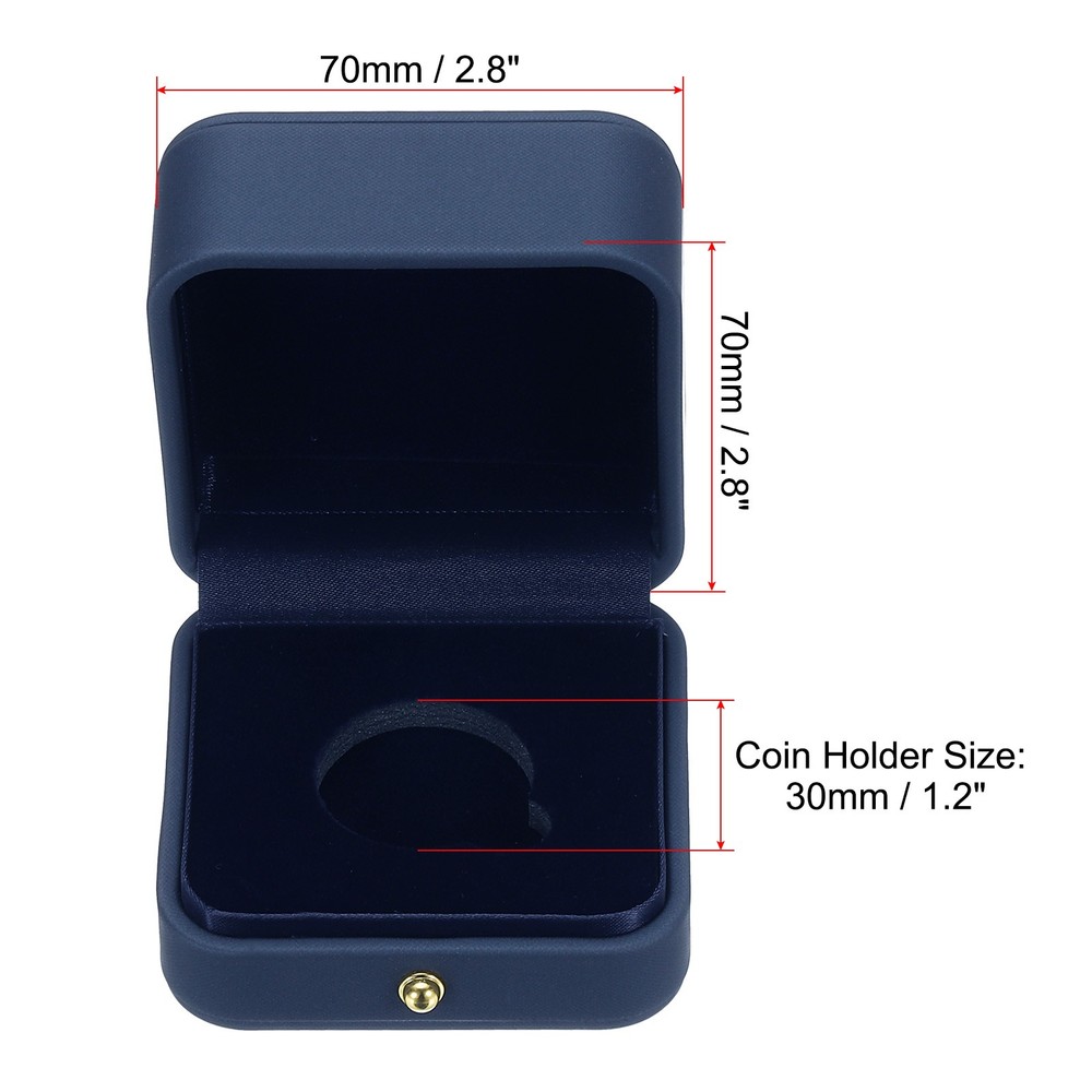 Coin Display Box, Coin Presentation Display Box Fit 30mm Coin, Blue