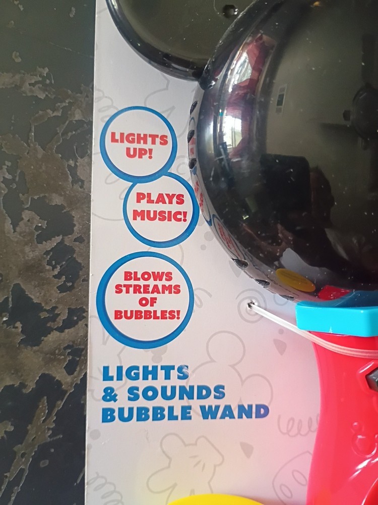 Disney Junior Mickey Mouse Lights & Sounds Bubble Wand + Bubbles