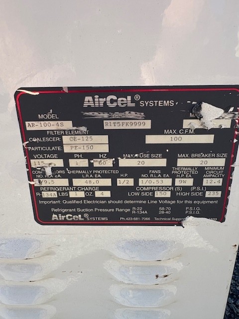 USED AIRCEL REFRIGERATED AIR DRYER