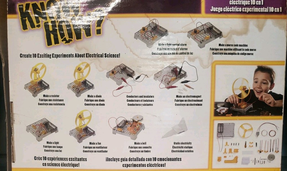Eduscience Know How 10 in 1 electrical experiment set New Open Box Sealed Inside
