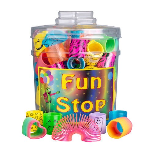 Fun Stop Canister Mix Assorted Coils, 90/Pkg.