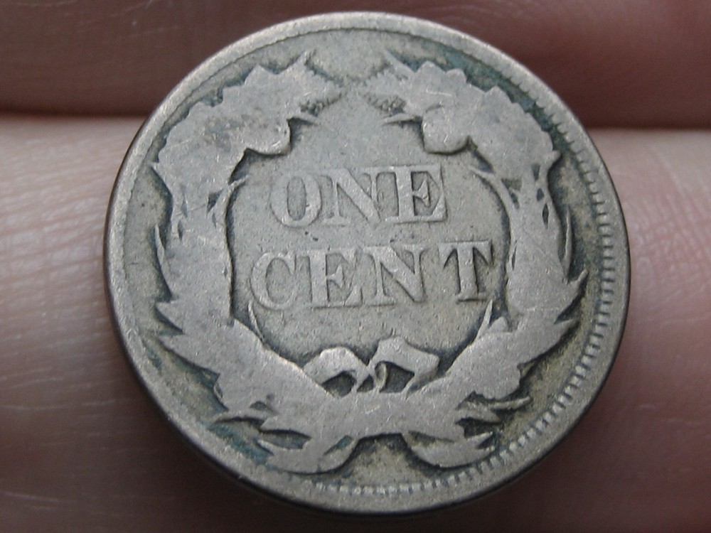 1857 Flying Eagle Penny One Cent- About Good Details