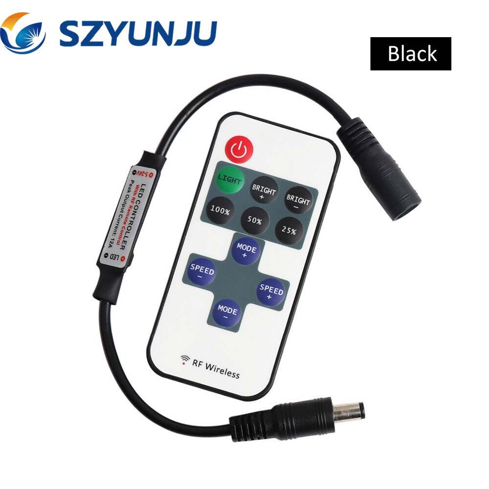 DC 5V-24V Mini RF Wireless Remote 11 Keys Led Dimmer Controller For Single Color