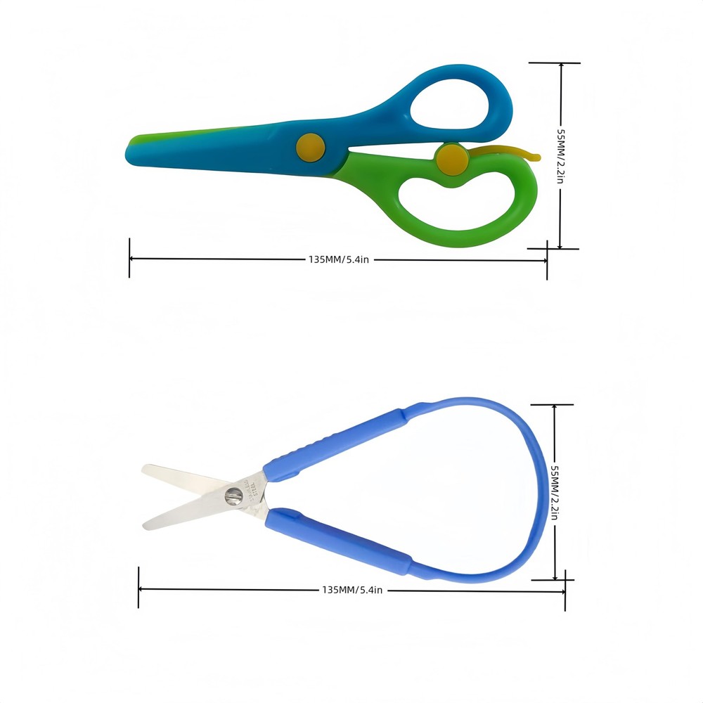 8 Pack Mini Loop Scissors for & Adults, 5.5 Inch Opening Adaptive Scissors,Ea...