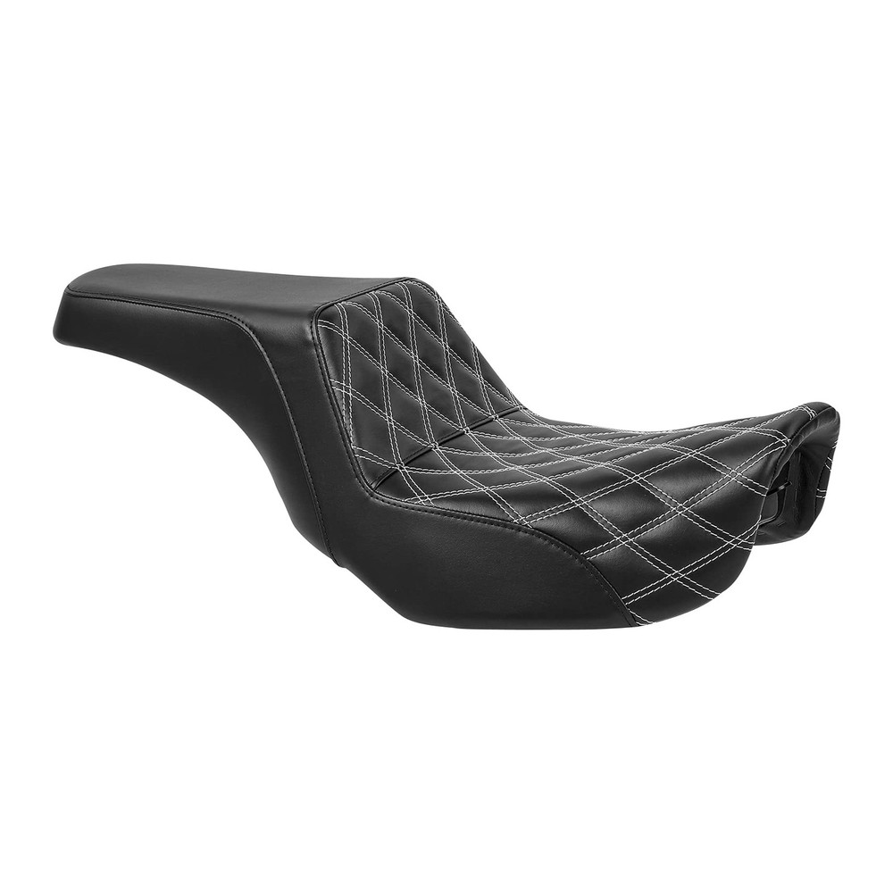 Dyna Motorcycle Seat Driver Passenger 2006-2017 White Stitching
