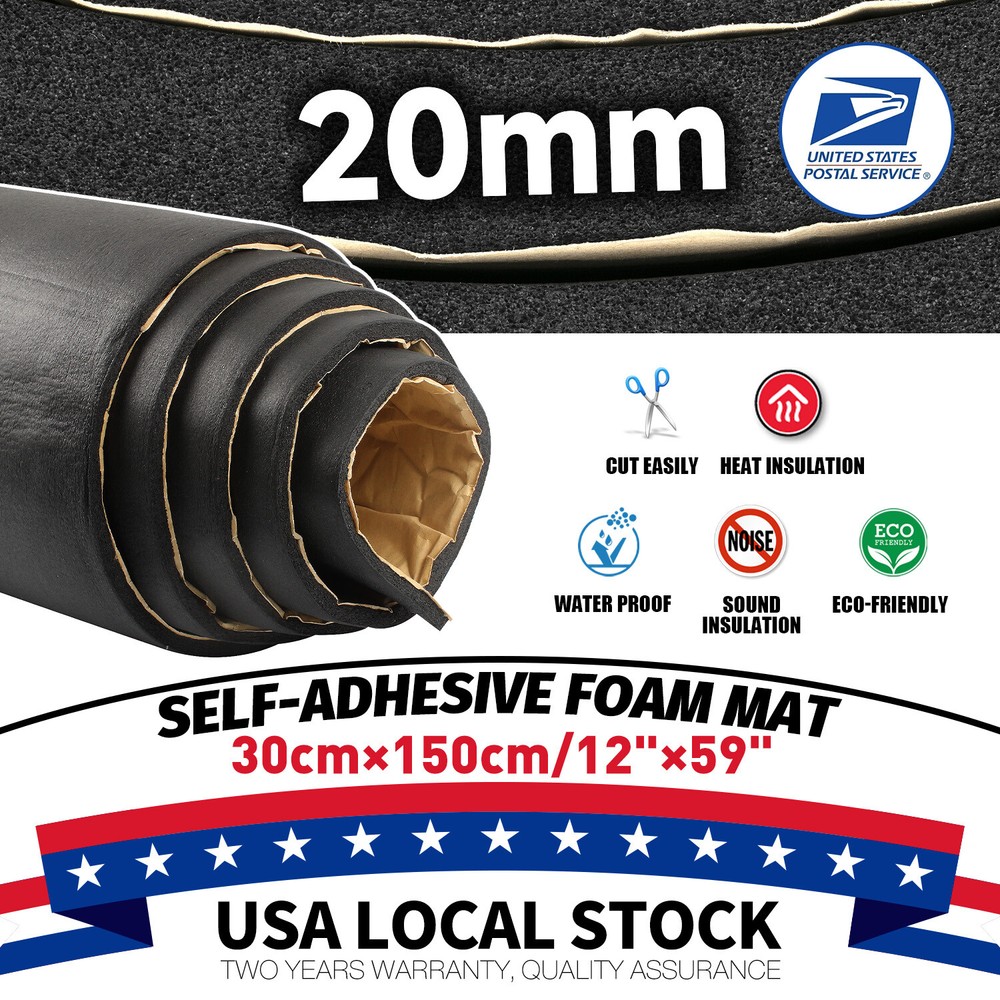 59"x12" 4/5" Thickness Adhesive Backed Foam Rubber Sheet Padding Insulation Pad
