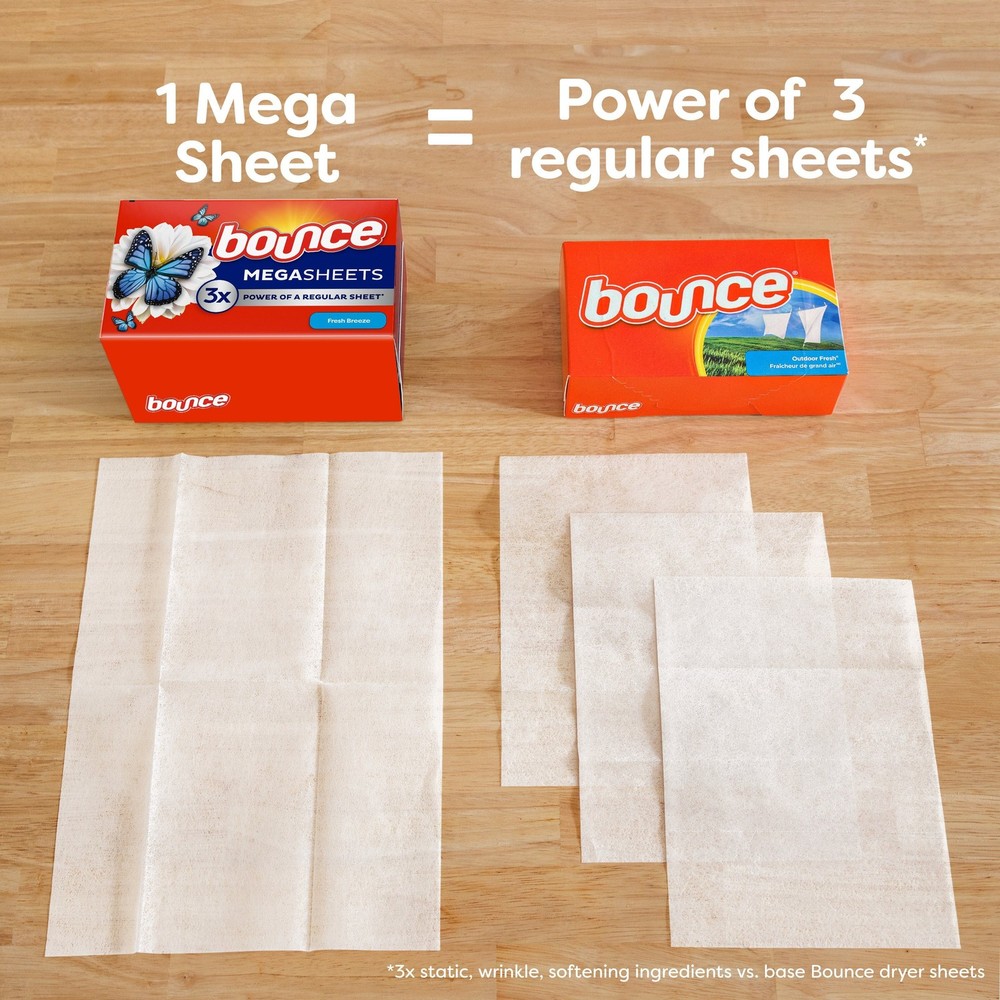 Bounce Mega Dryer Sheets, Fresh Breeze, 50 Count