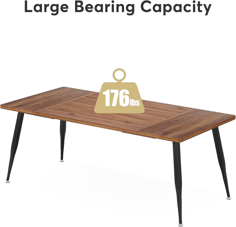 6FT Conference Table, Rectangular Meeting Room Tables, Modern Industrial Seminar