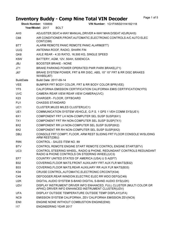 Dash Panel Without Pre-crash System Fits 17-21 BOLT 10295643