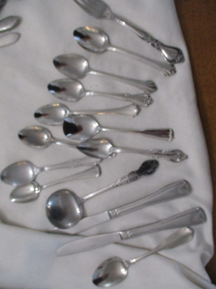 Lot Silverware vintage ? various patterns  replacement  knife spoon