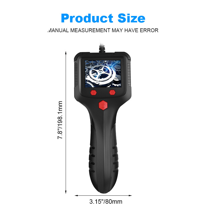 6.6FT/2M Handheld Endoscope 2.4" Screen 5.5mm Inspection Camera Borescope Tools